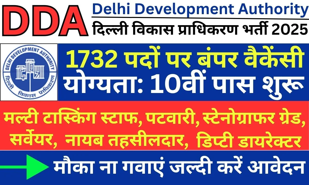 DDA Recruitment 2025